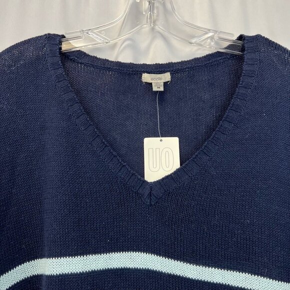 Ecote Womens Pullover Sweater Multicolor Striped 3/4 Sleeve V Neck M New - Picture 3 of 11